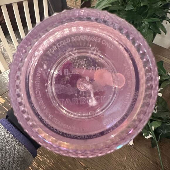 Starbucks Tumbler Venti 24 Oz. Cold Beverage Cup w/ Straw Bling Crystal Lavender - Picture 7 of 9